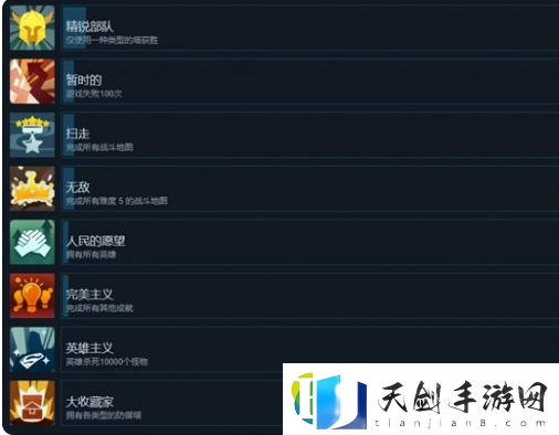 晶石守护者游戏全成就一览