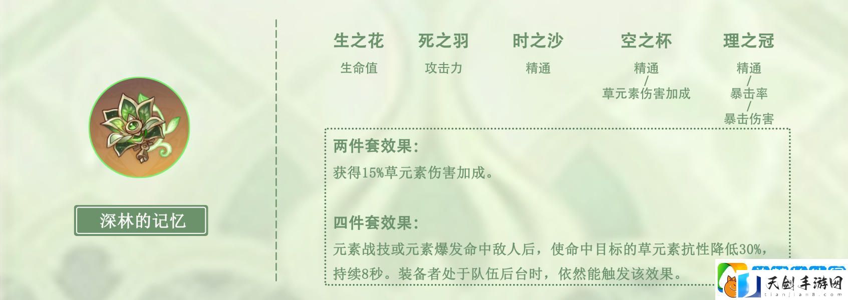 原神草神圣遗物选择推荐