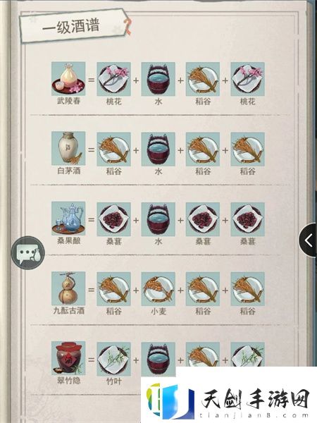 江湖悠悠酿酒配方分享