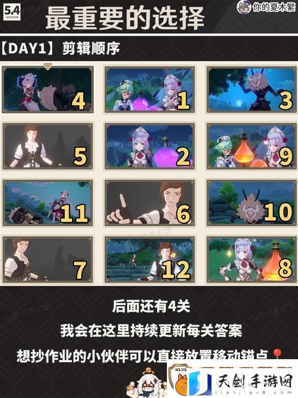 原神剪影辑帧全关卡活动攻略