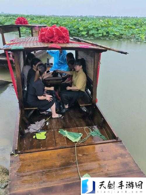 老人船上弄雨荷：一幅展现独特意境与情感的画面